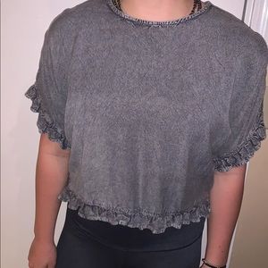 Flowy grey crop top